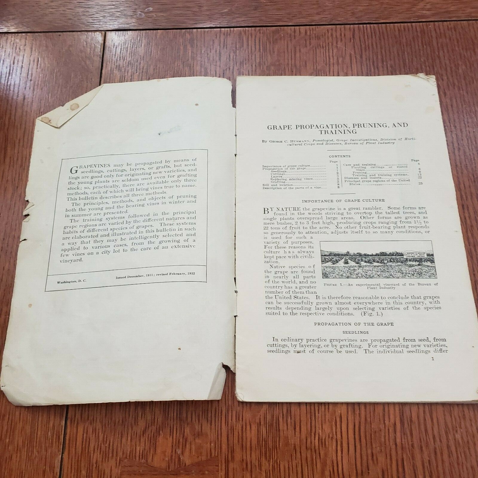 Vintage 2 Pamphlets 1932 U.S. Department of Agriculture 1949 Grape Growing in KS