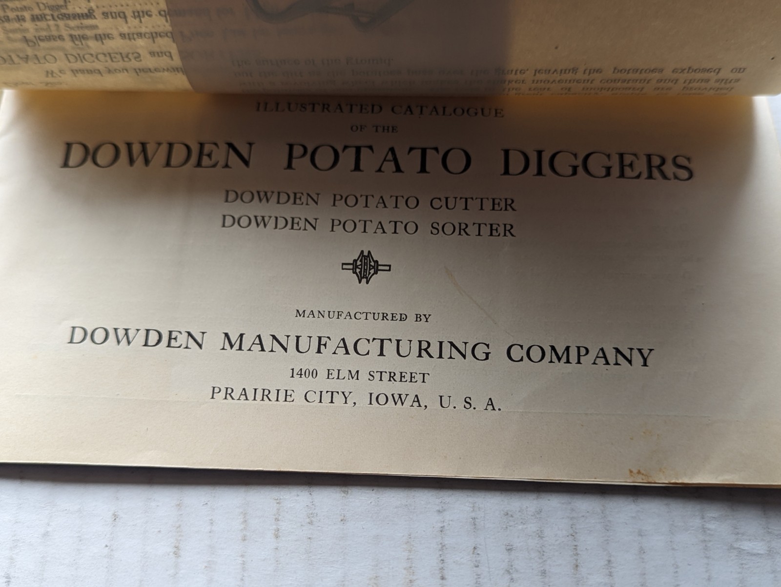 Dowden Digger Catalog Prairie City Marshalltown Iowa Advertising Ketchum Gaston
