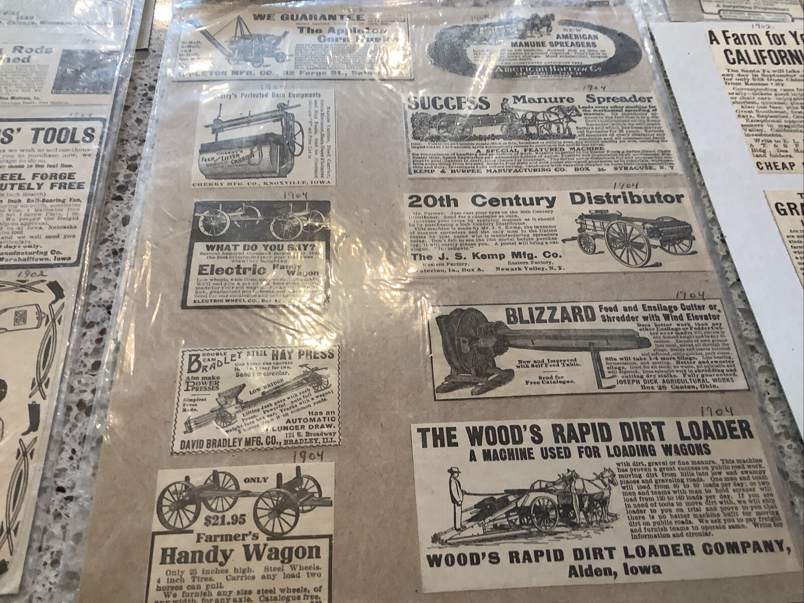 80+ B&W Print Magazine ads Farm Related 1900-10 Land Machinery Feed Gloves More
