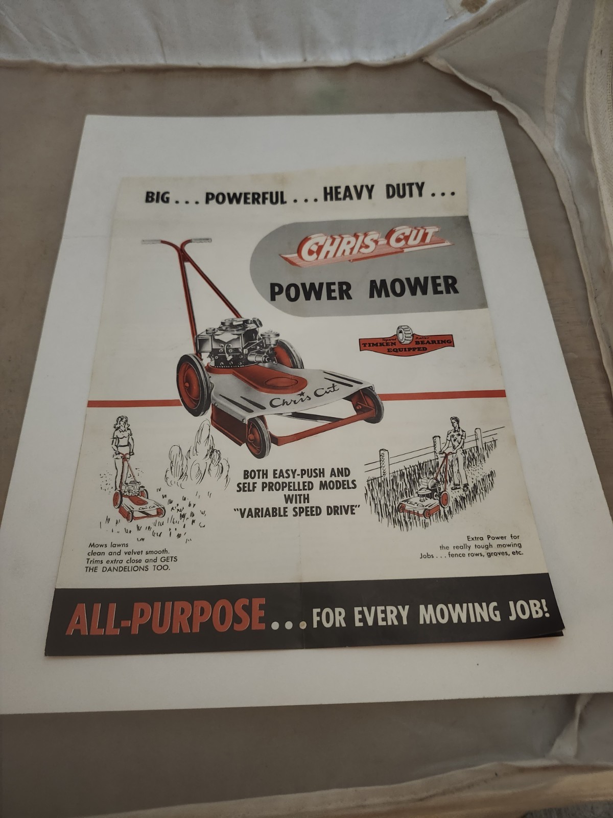 1940s Sales Brochure Chris-Cut Power Lawn Mower Lohrville IA Graphic!