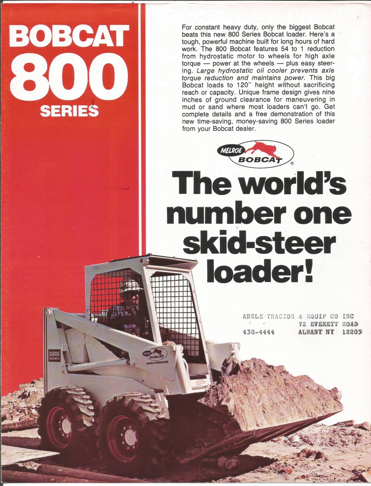 Original Bobcat 800 Series 825 Skid Steer Loader Sales Brochure Form K-10M 675F