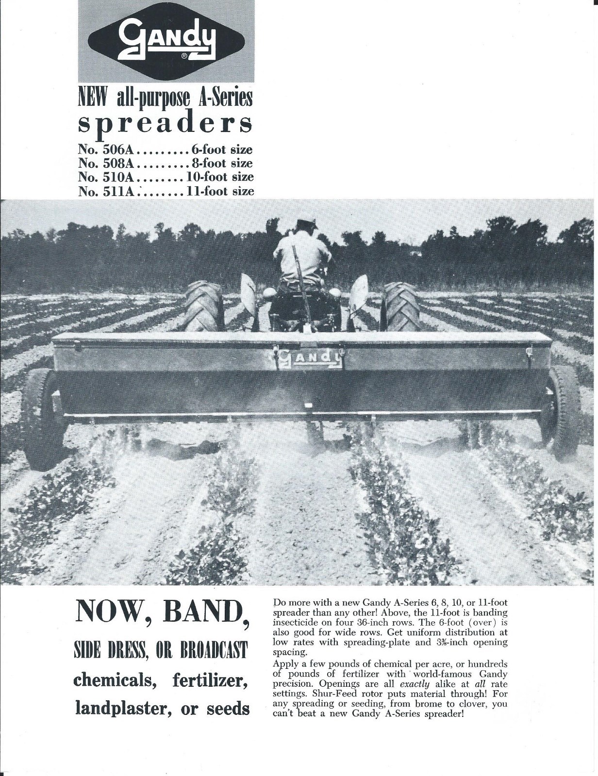 Farm Equipment Brochure – Gandy – 506A et al – A series Spreaders (F6003)