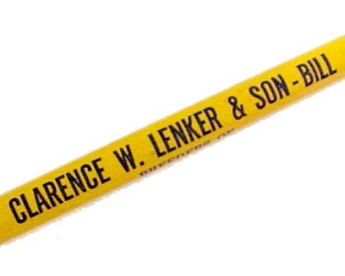 Clarence W Lenker & Son – Bill Lead Pencil Vintage Iowa IA Advertising Souvenir