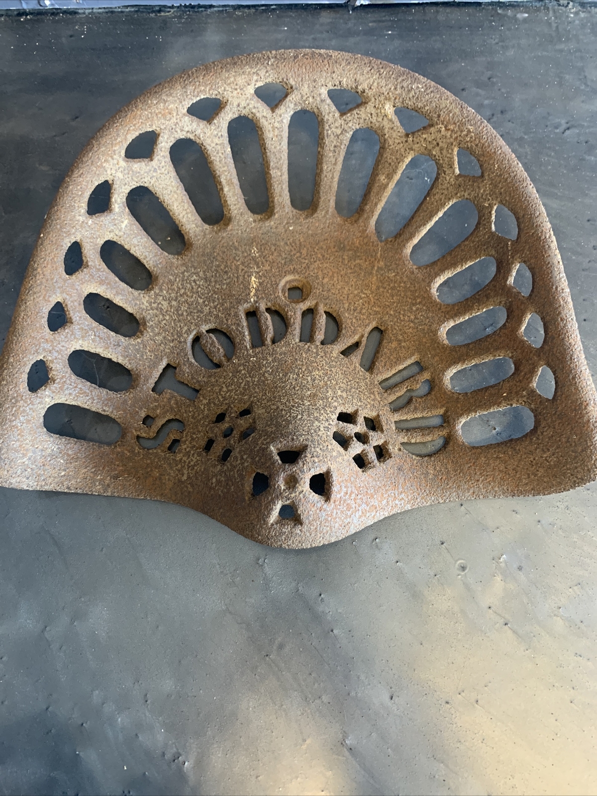 Vintage Stoddard Cast Iron Tractor Seat Antique Farm Tools Equipment