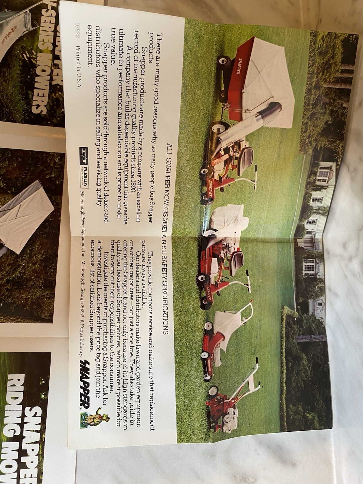 1970s-80s Snapper Lawn Mower & Tiller Original Advertising Foldout Brochure