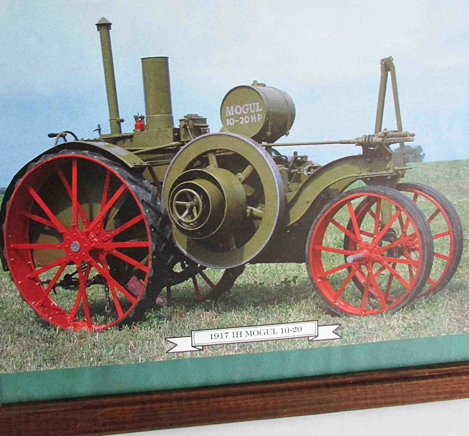 Wood Framed 1917 IH MOGUL Tractor Calendar Print w Glass 15.25×12.25&Prime; FREE SH