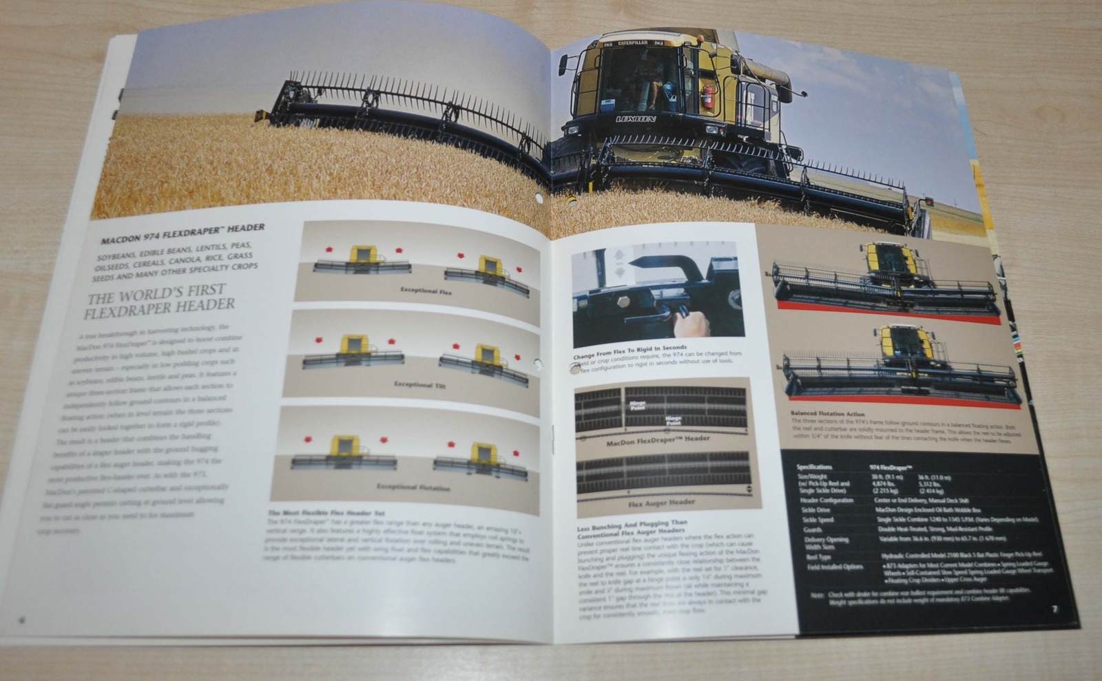 MacDon Draper Headers Combine Harvester Tractor Brochure Prospekt