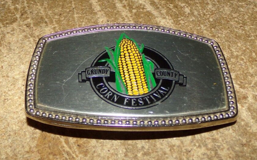 grundy county IL. corn festival belt buckle in good shape used