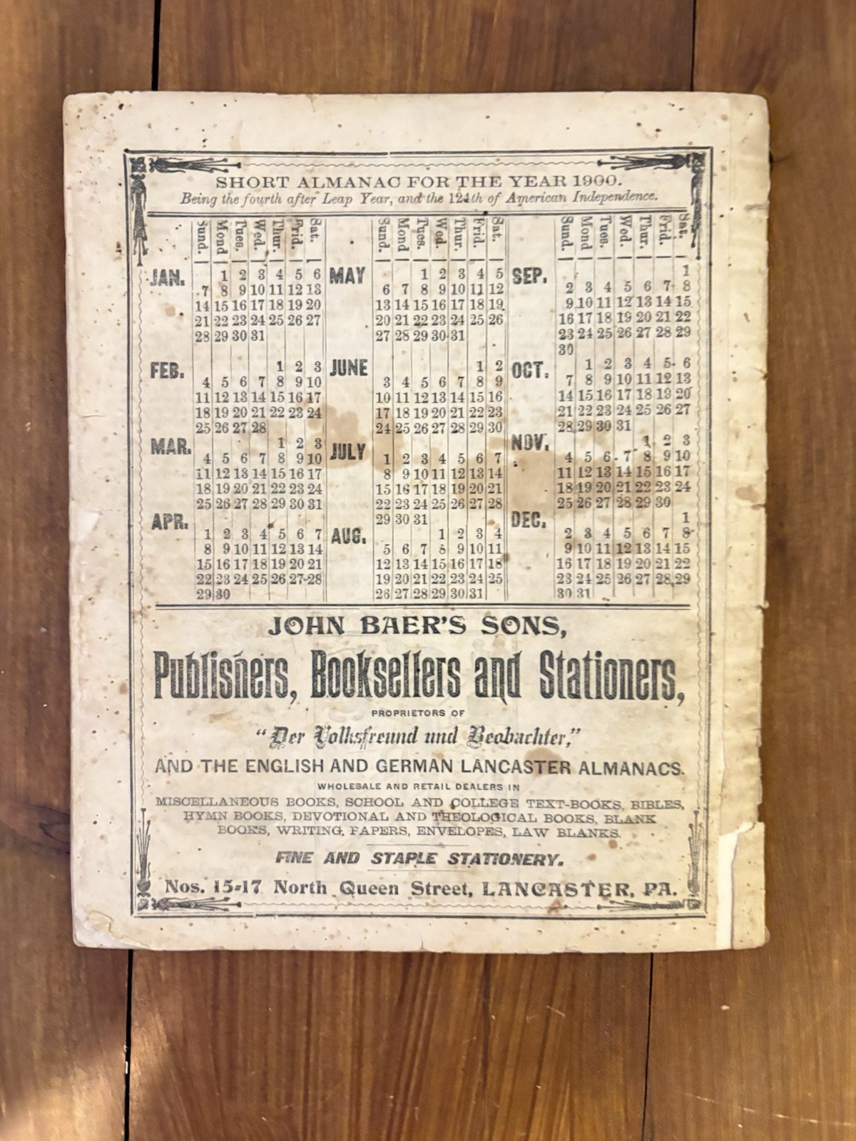 Lot Of 23 John Baer&rsquo;s Agricultural Almanac Lancaster, PA Antique! 1900’s