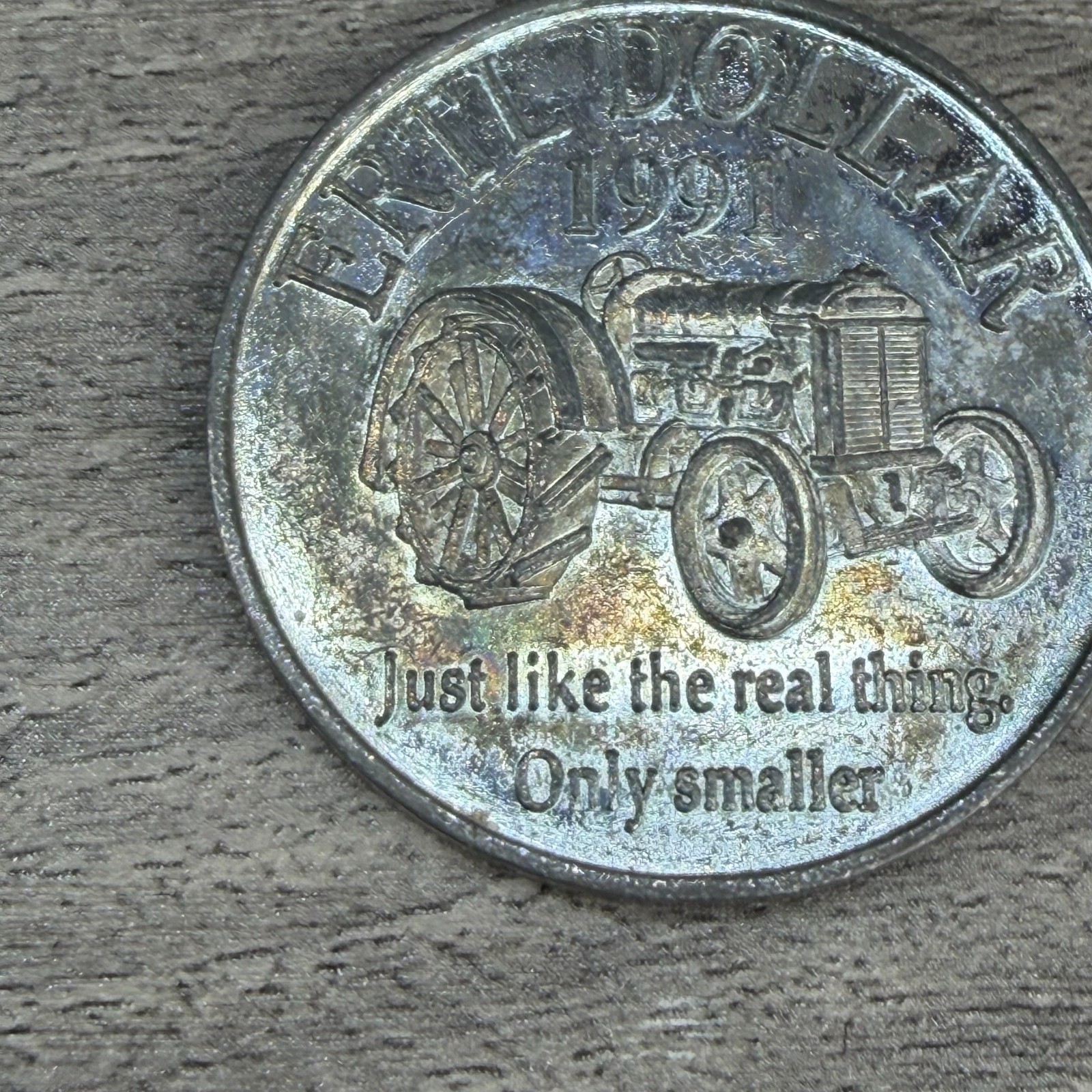 Vtg 1991 ERTL Dollar Tractor Coin Token Farm Toy Promo Commemorative Piece