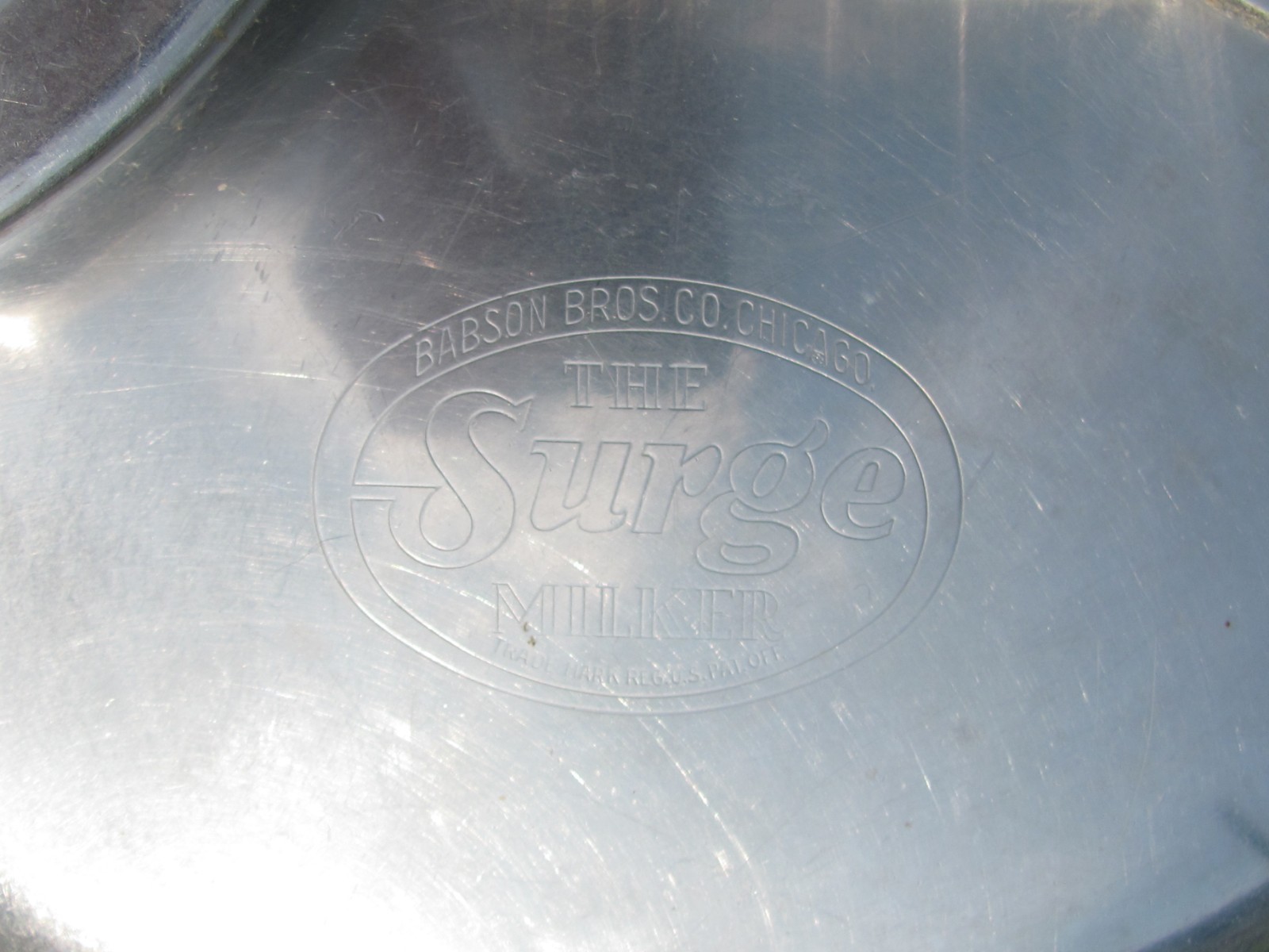 Vtg Surge Babson Bros Stainless Steel Milking Machine Dairy Cow Bucket Pick up