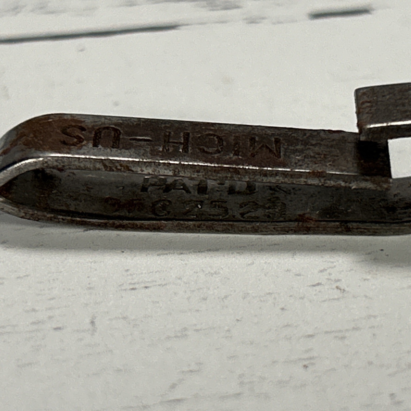 Antique Livestock Ear Tag Michigan USA December 25 1923 Patent Steel Metal