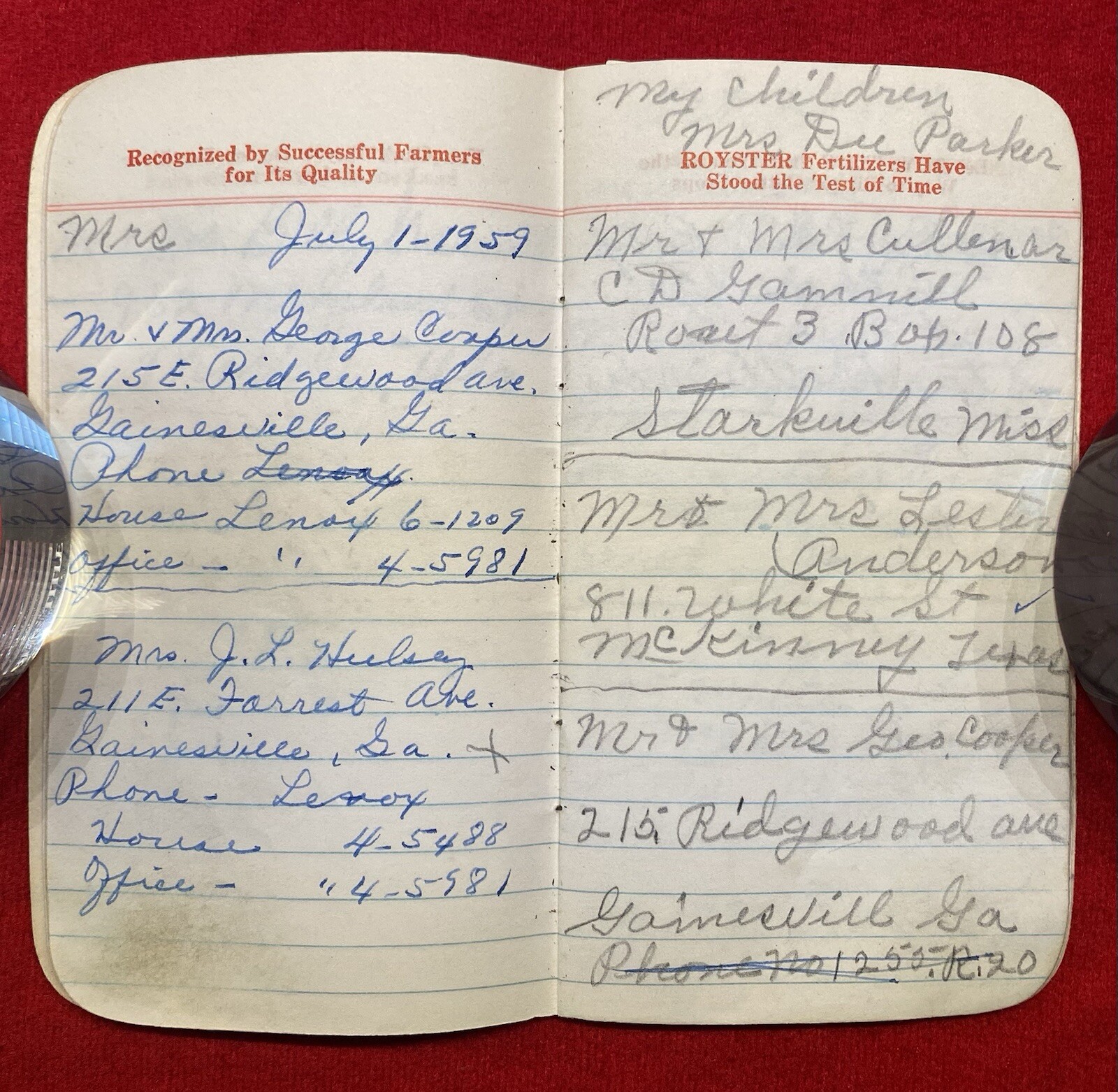 1957 *F. S. ROYSTER GUANO COMPANY* NORFOLK, VIRGINIA CALENDAR NOTE PAD+ENTRIES!