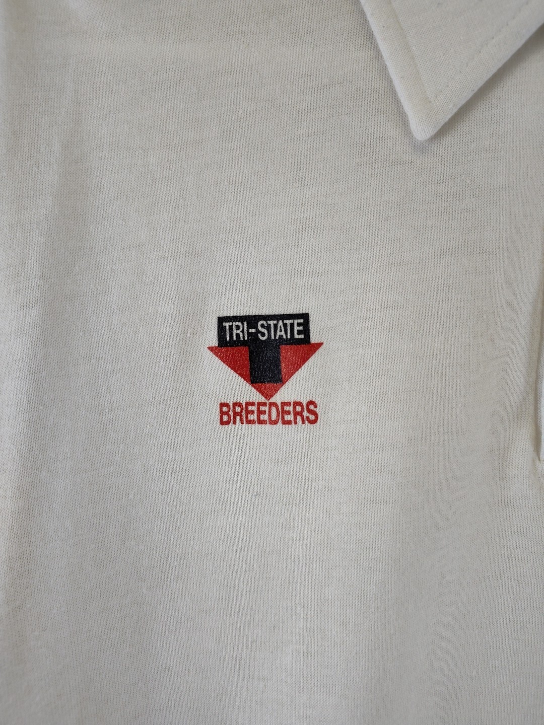 Vintage Tri-State Breeders White Polo Shirt Size L USA