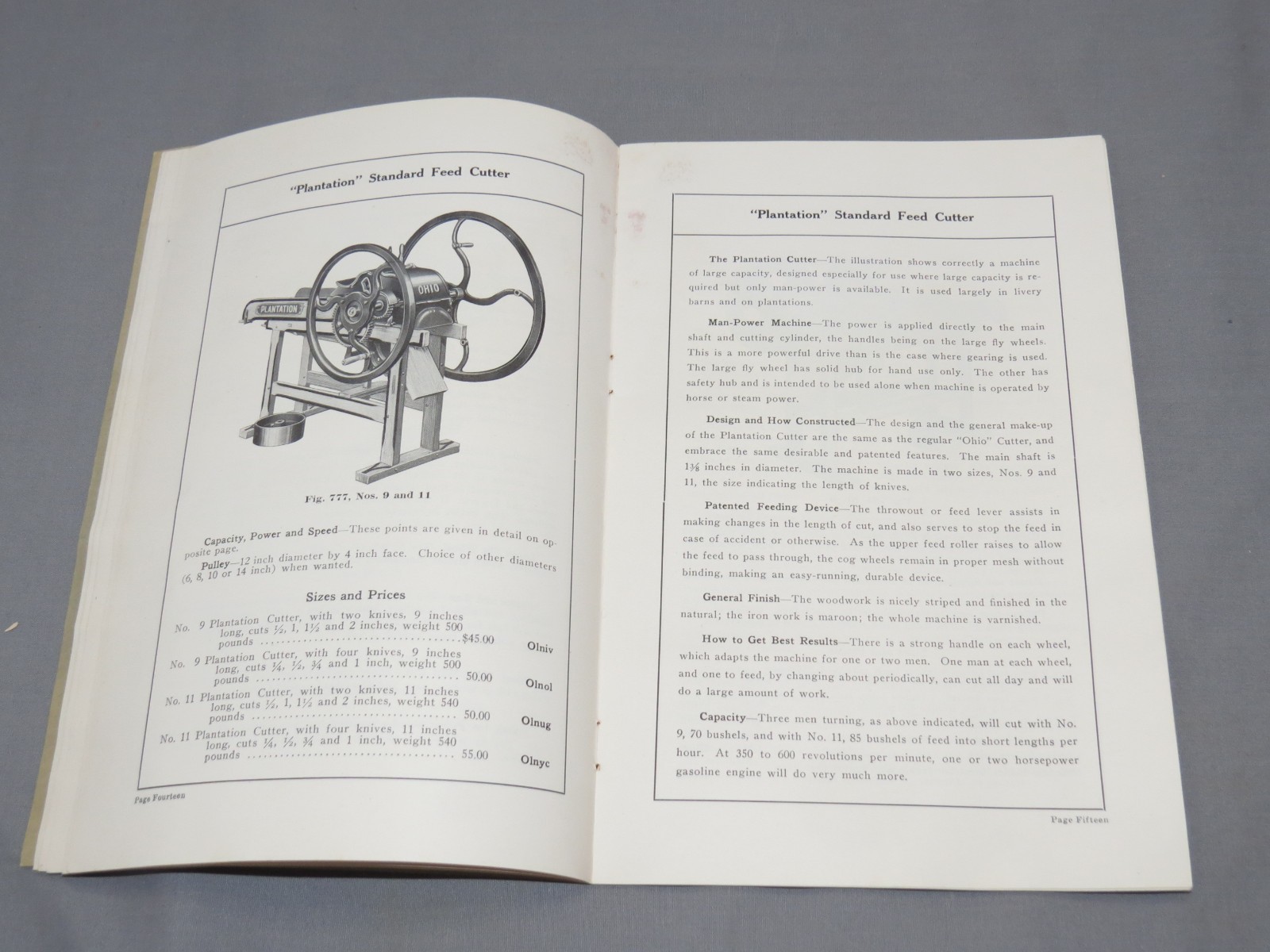 Vintage 1912 Ohio Silage Cutters Silver Manufacturing Sales Catalog Brochure