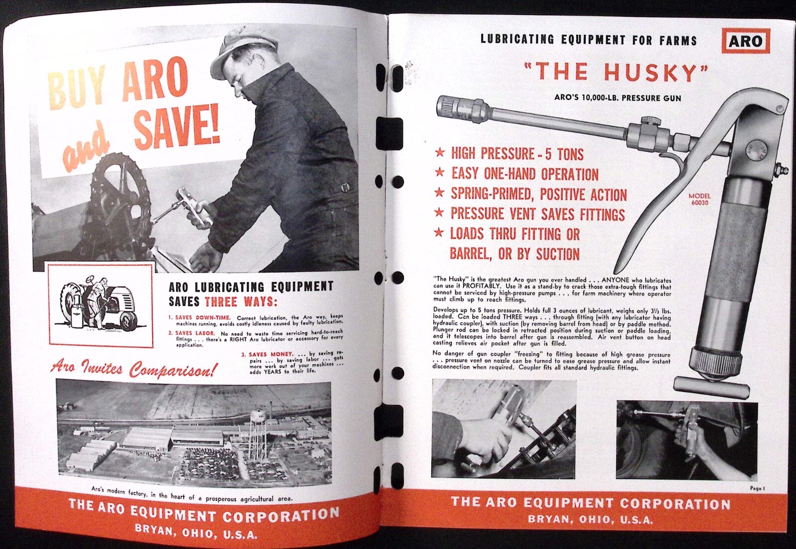 1953 Aro Farm Catalog No 121 Lubricating Equipment ARO Equipment Corp Bryan OH