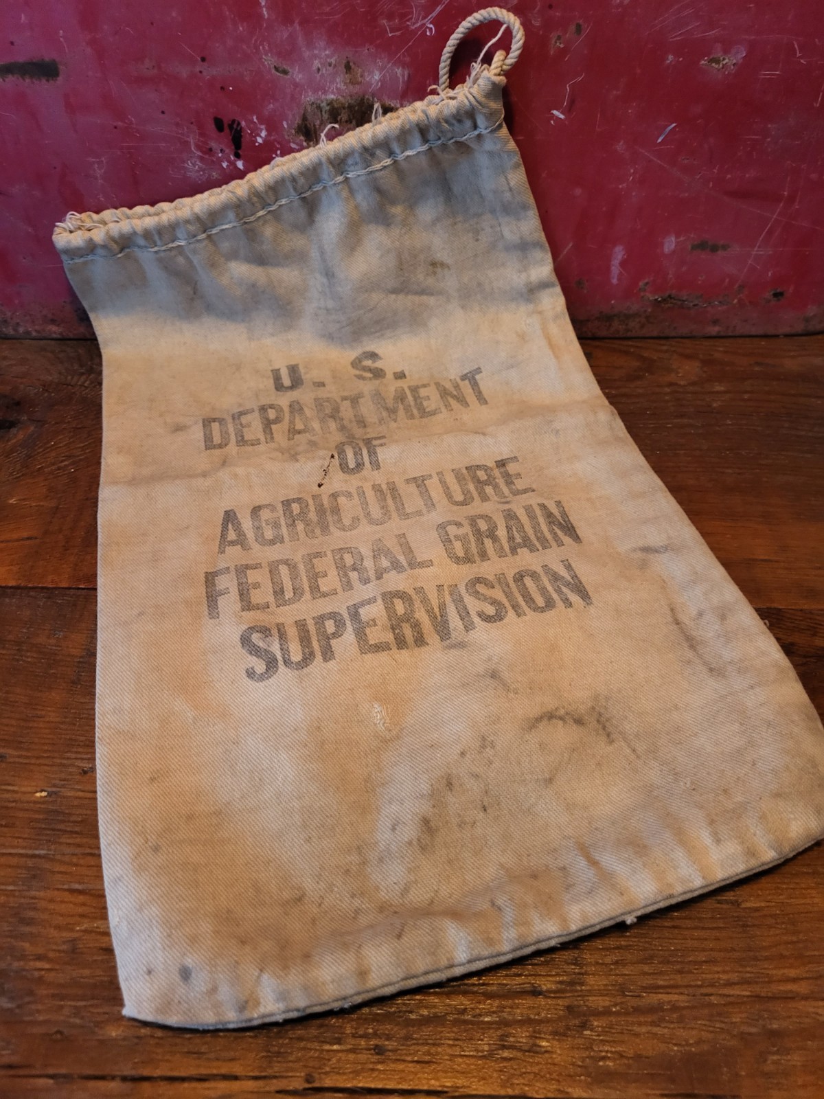 Vintage US Department of Agriculture Federal Grain Supervision Canvas Seed Bag