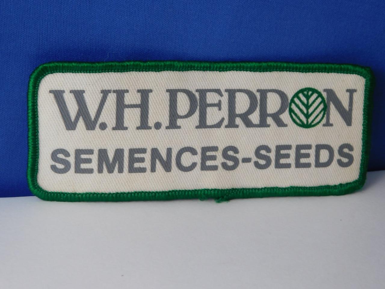 W H PERRON SEMENCES SEEDS FARM VINTAGE HAT PATCH ADVERTISING BADGE AGRICULTURE