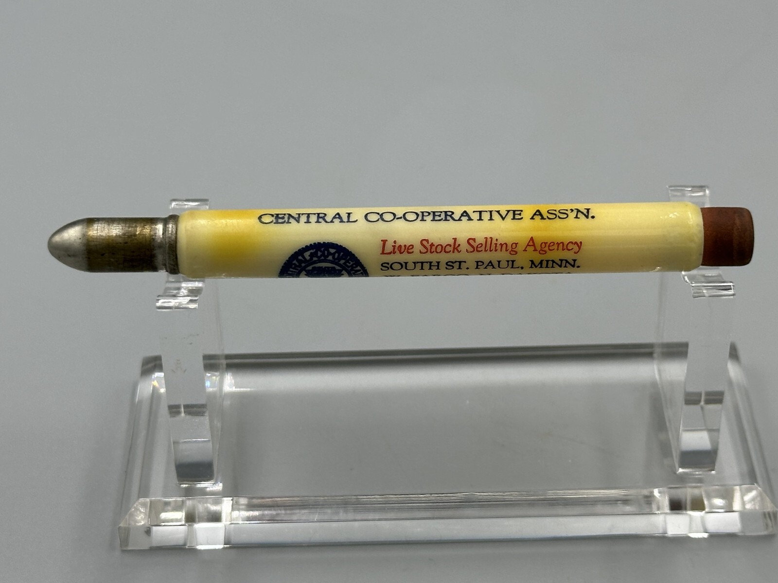 Vintage LIVE STOCK Selling BULLET PENCIL Farm Advertising ST PAUL Fargo BILLINGS