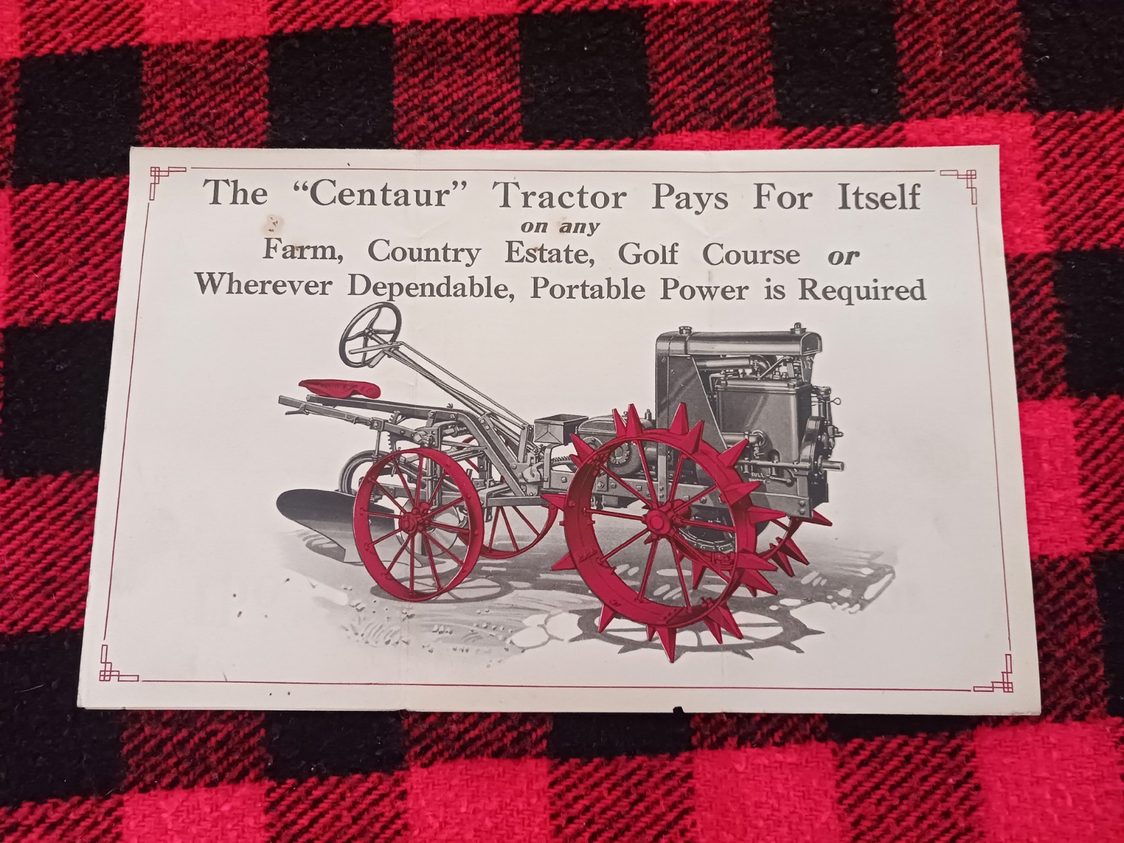 1920s Centaur Central Tractor Garden Catalog Farm Cultivator Brochure Flyer
