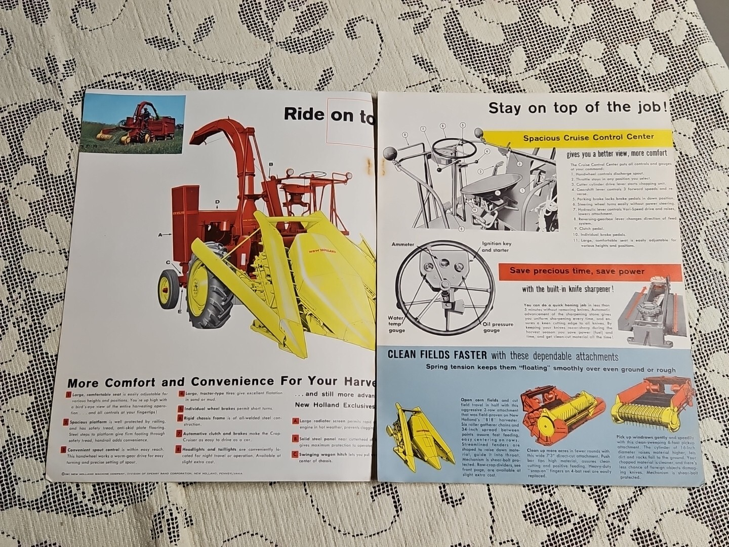 1961 New Holland Self-Propelled Crop-Cruiser Colored Advertising Dealer Brochure
