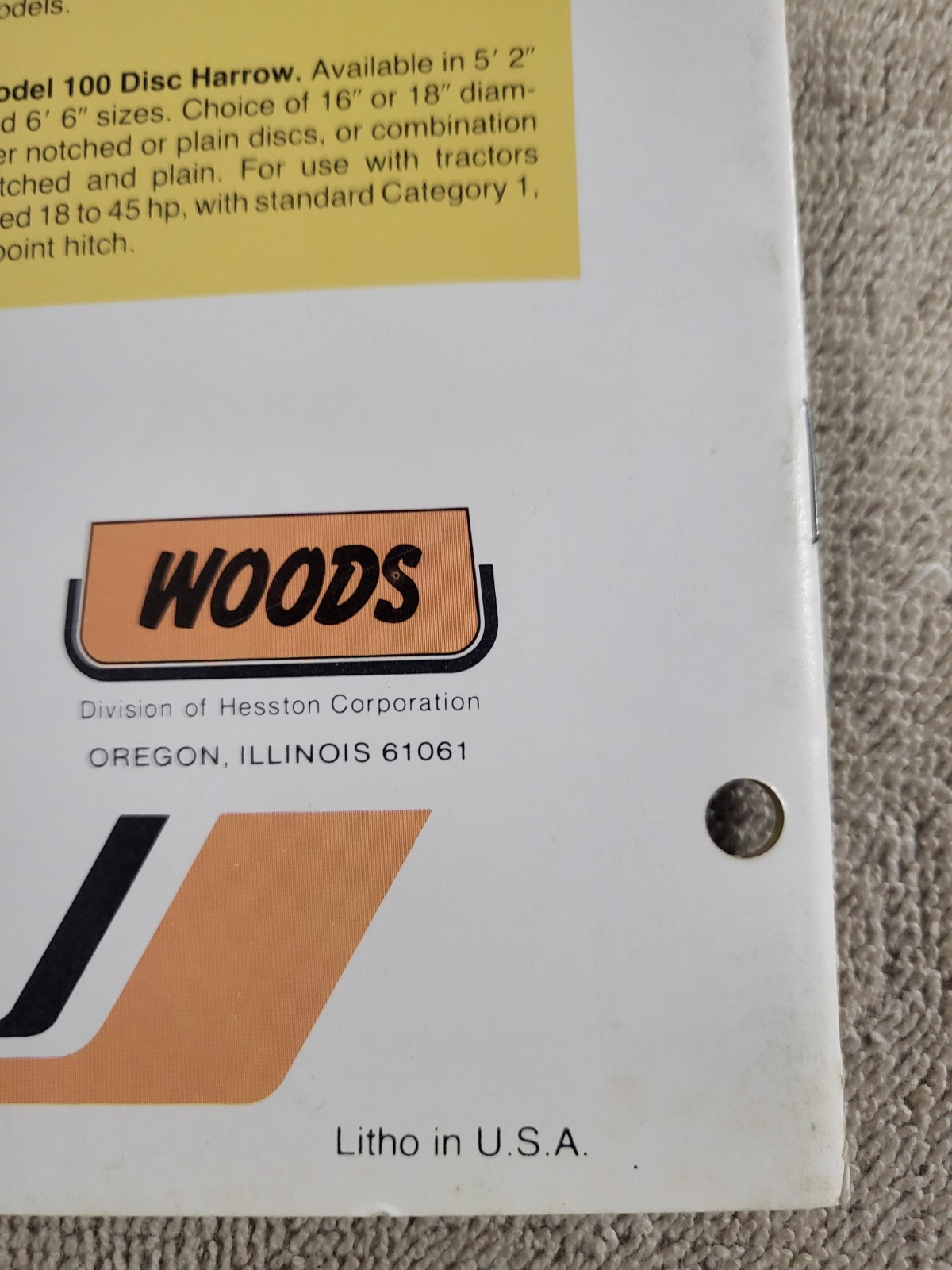 Vintage 1980s WOODS Rotary Mower BROCHURE Belly & Rear mount Lawn Mowers tractor