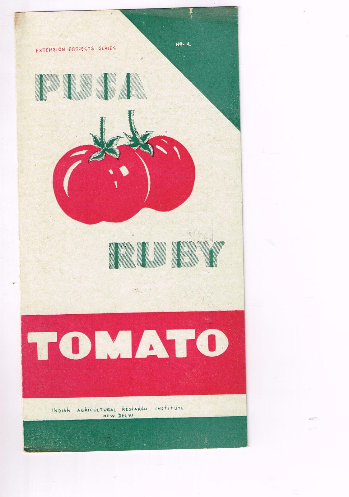 Vintage 1960s Farm Brochure India New Delhi Pusa Ruby Tomato Extension