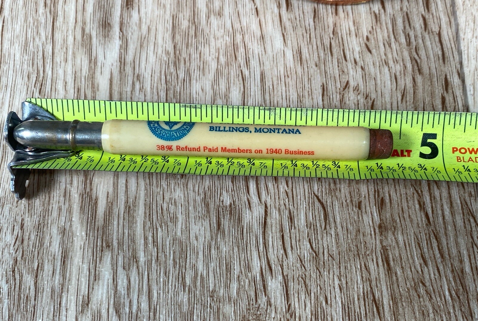 Vintage Live Stock Selling Bullet Pencil Central Co-Operative Association Fargo
