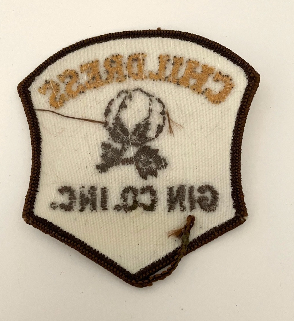 Vintage Childress Gin Co Inc Embroidered Iron on Patch Cotton Flower Texas TX