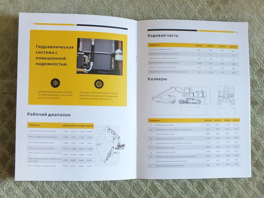 ACE 65 – 520 Chinese Crawler Excavators Construction Equipment Brochure 2022
