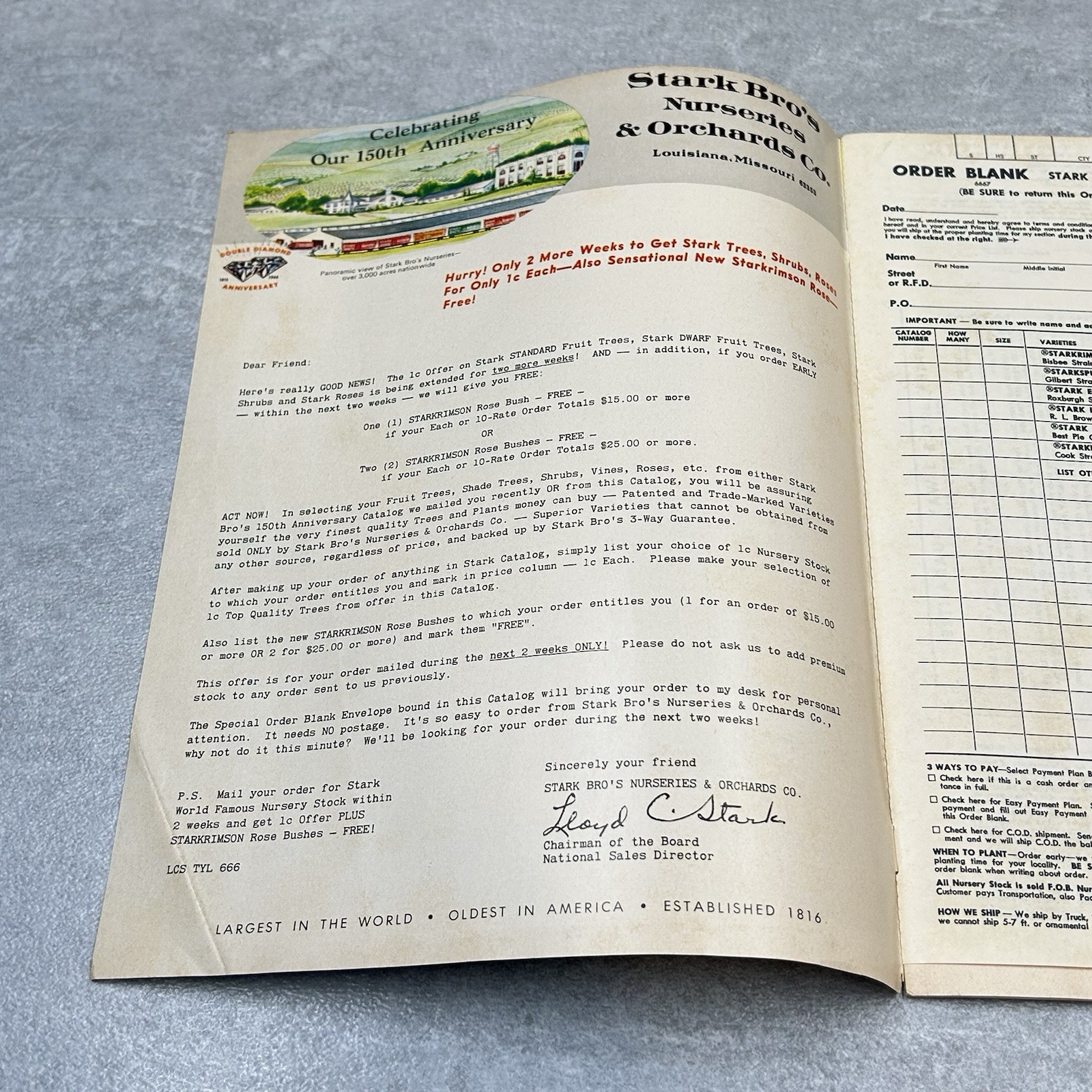 Vintage 1960s Stark Bros Nurseries Orchard Fruit Trees Catalog 150th Anniversary