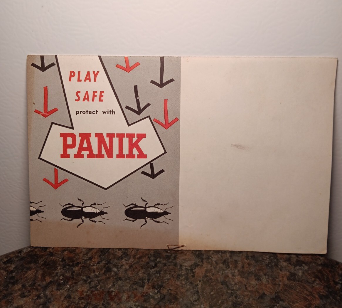 Rare Vintage 40s « PANIK » Grain Fumigant Advertising/Information/Instructions