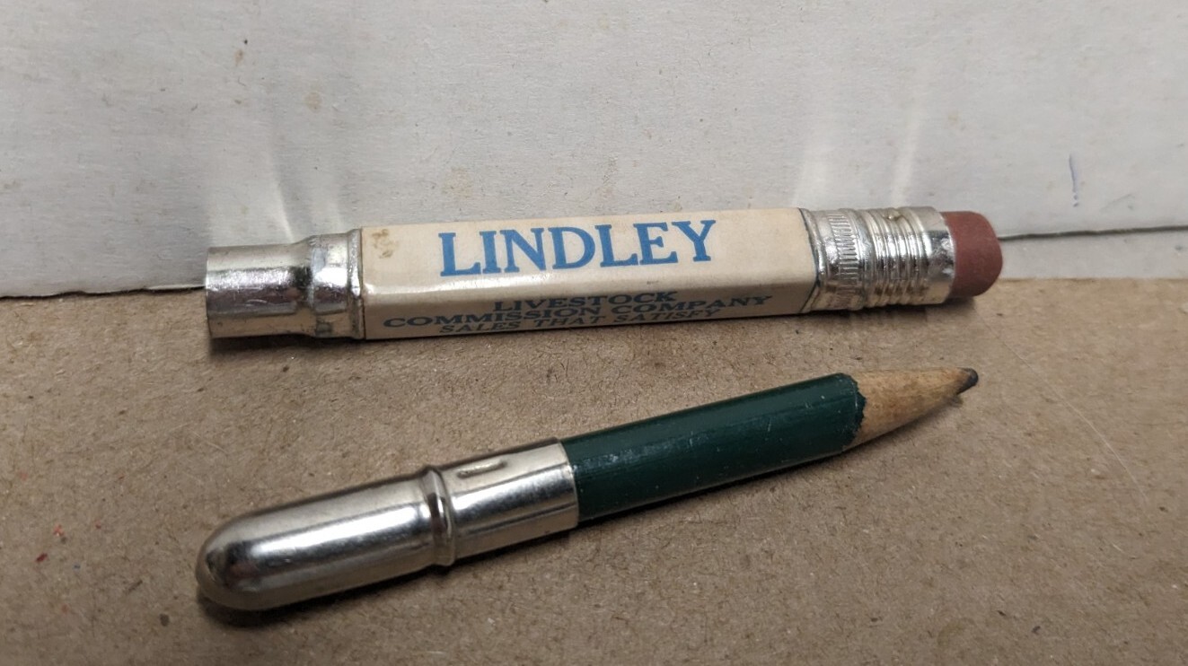 Vintage Lindley Livestock Commission Co Union Stockyards Omaha NE Bullet Pencil