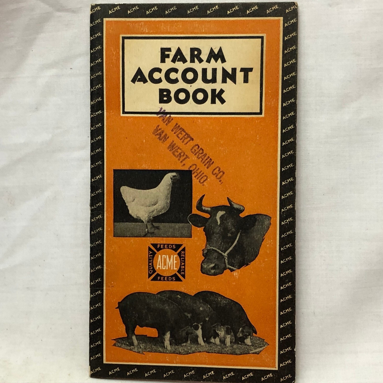 Vintage 1930 Pocket Farm Account Book Advertising Van Wert Grain Co. Van Wert OH
