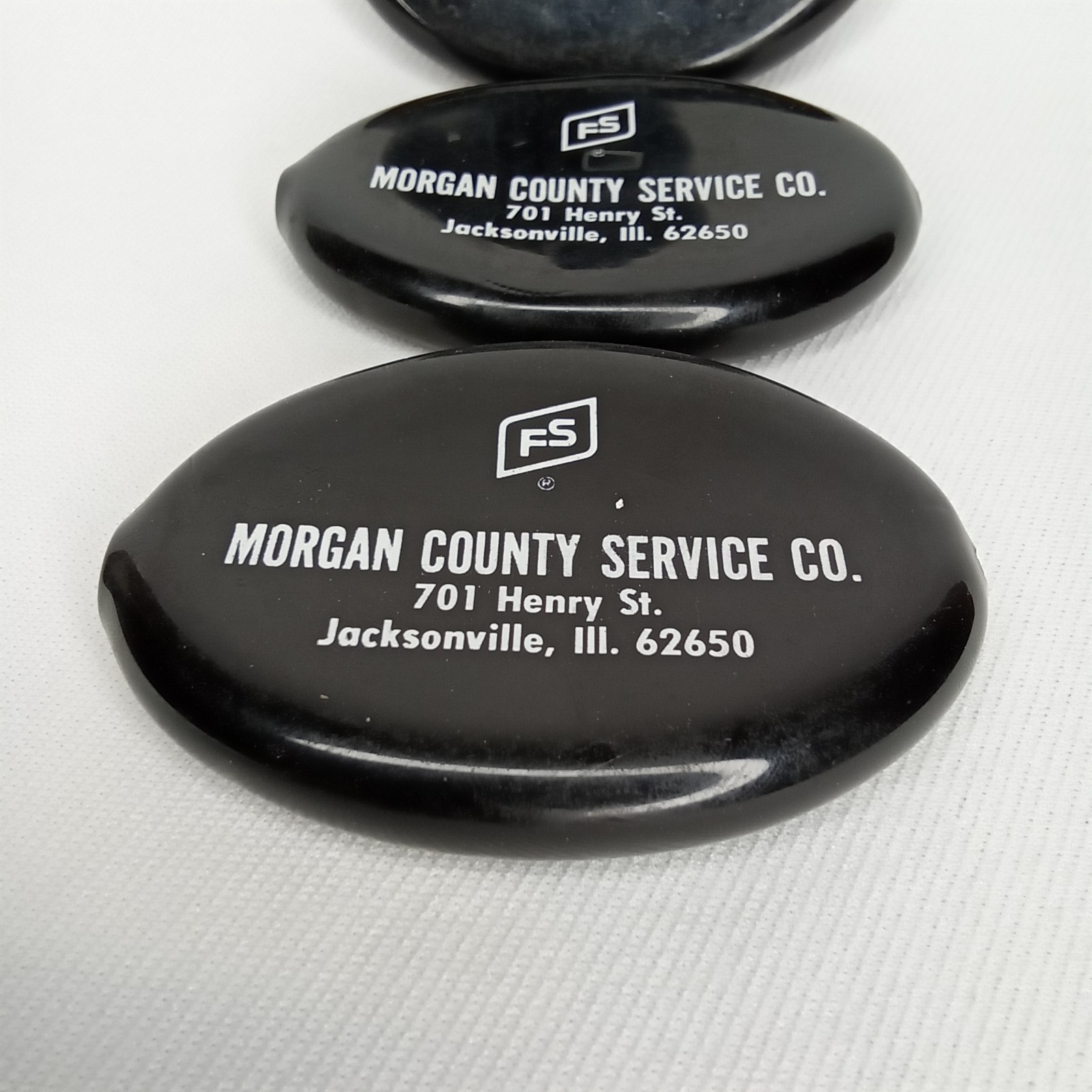 Vintage Advertising Coin Purse Set Of 3 FS Morgan County Service Jacksonville IL