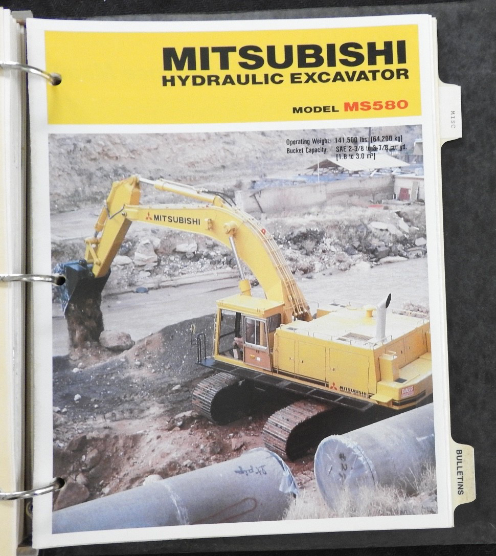 c.1980 Mitsubishi Excavator Sales Catalog Manual MS 070 120 180 230 280 380 580