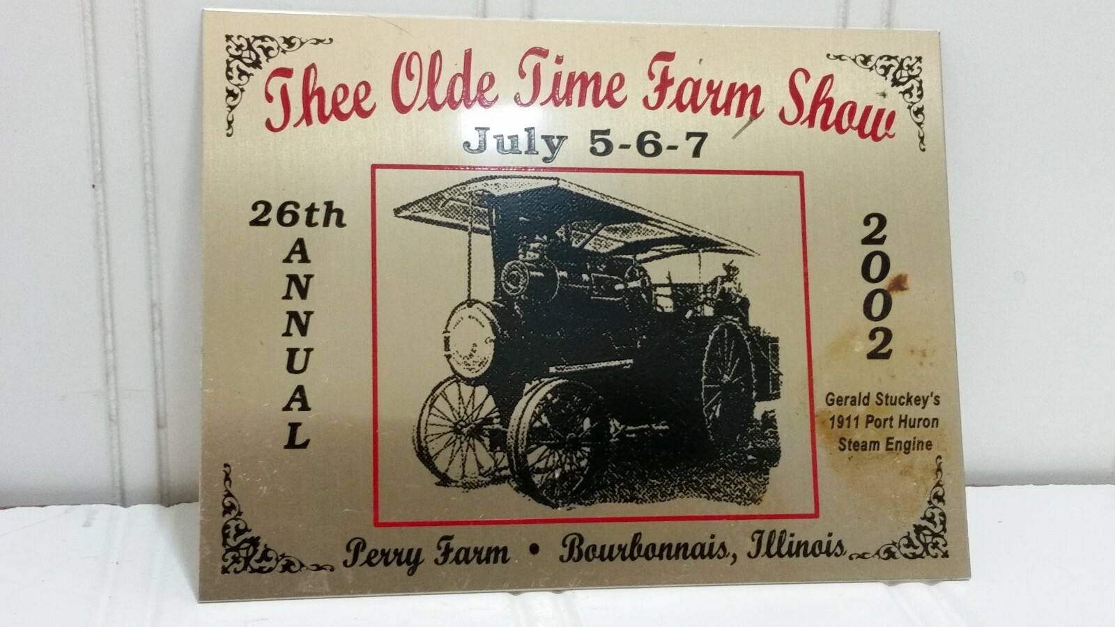 Tractor & Antique Engine Show EXHIBITOR PLAQUE Lot Illinois Ohio Exibit Brass