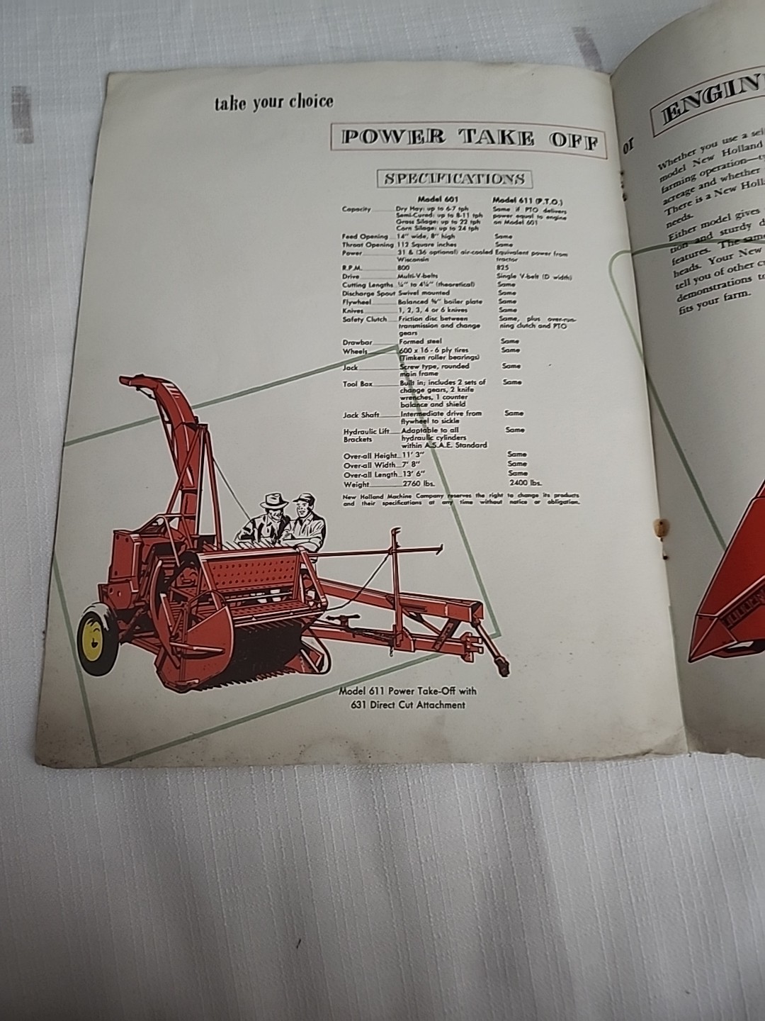 New Holland Forage Harvester Brochure Advertising 1954?