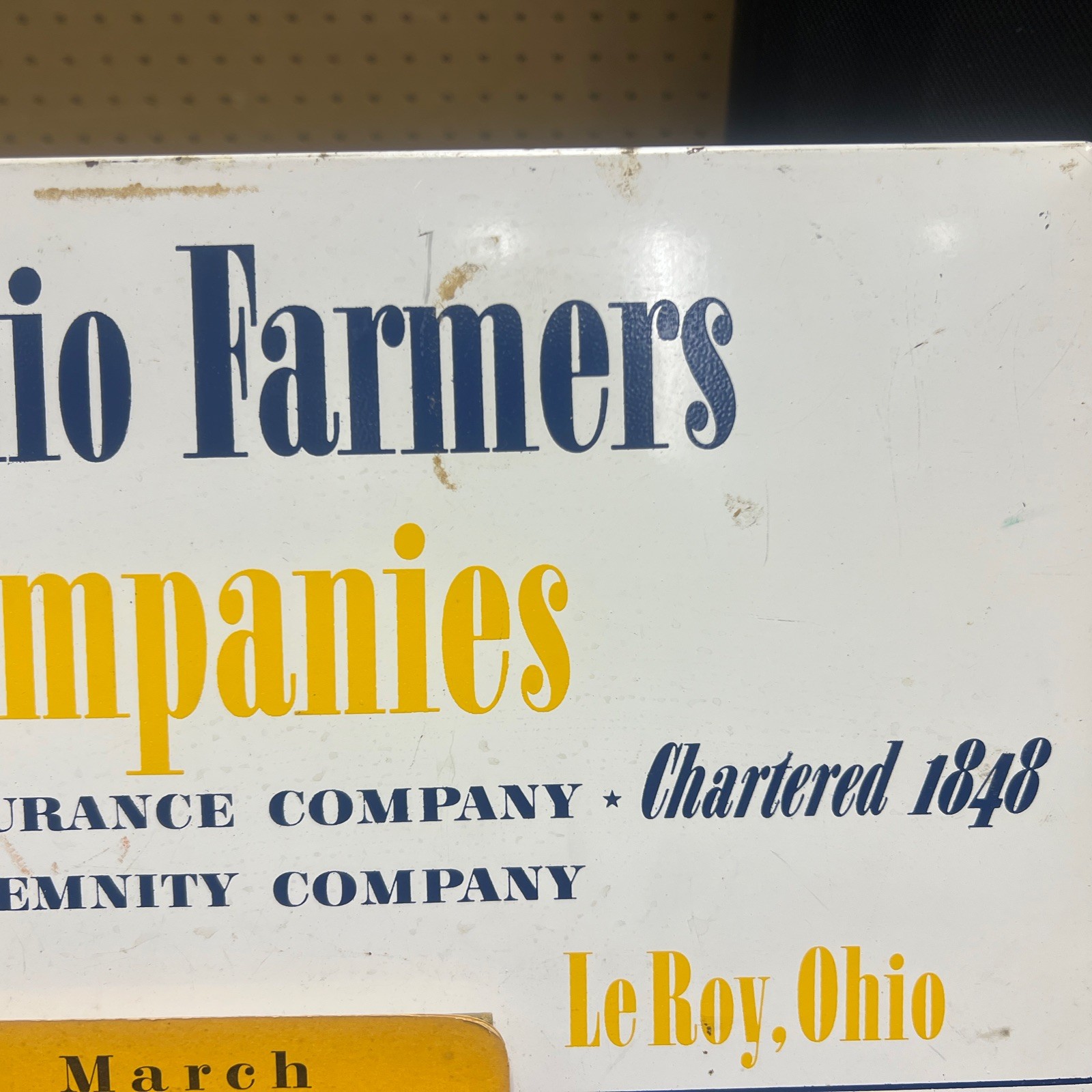 Vintage Ohio Farmers Insurance Company Perpetual Calendar-10” X 14”-FREE SHIP!!