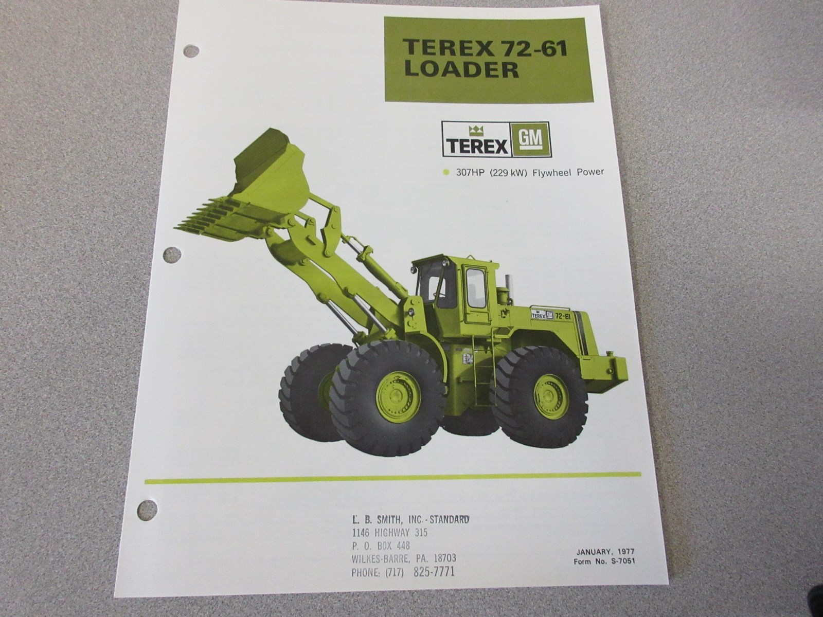 3 Terex 72-61 & 72-21B Wheel Loader Literature Package