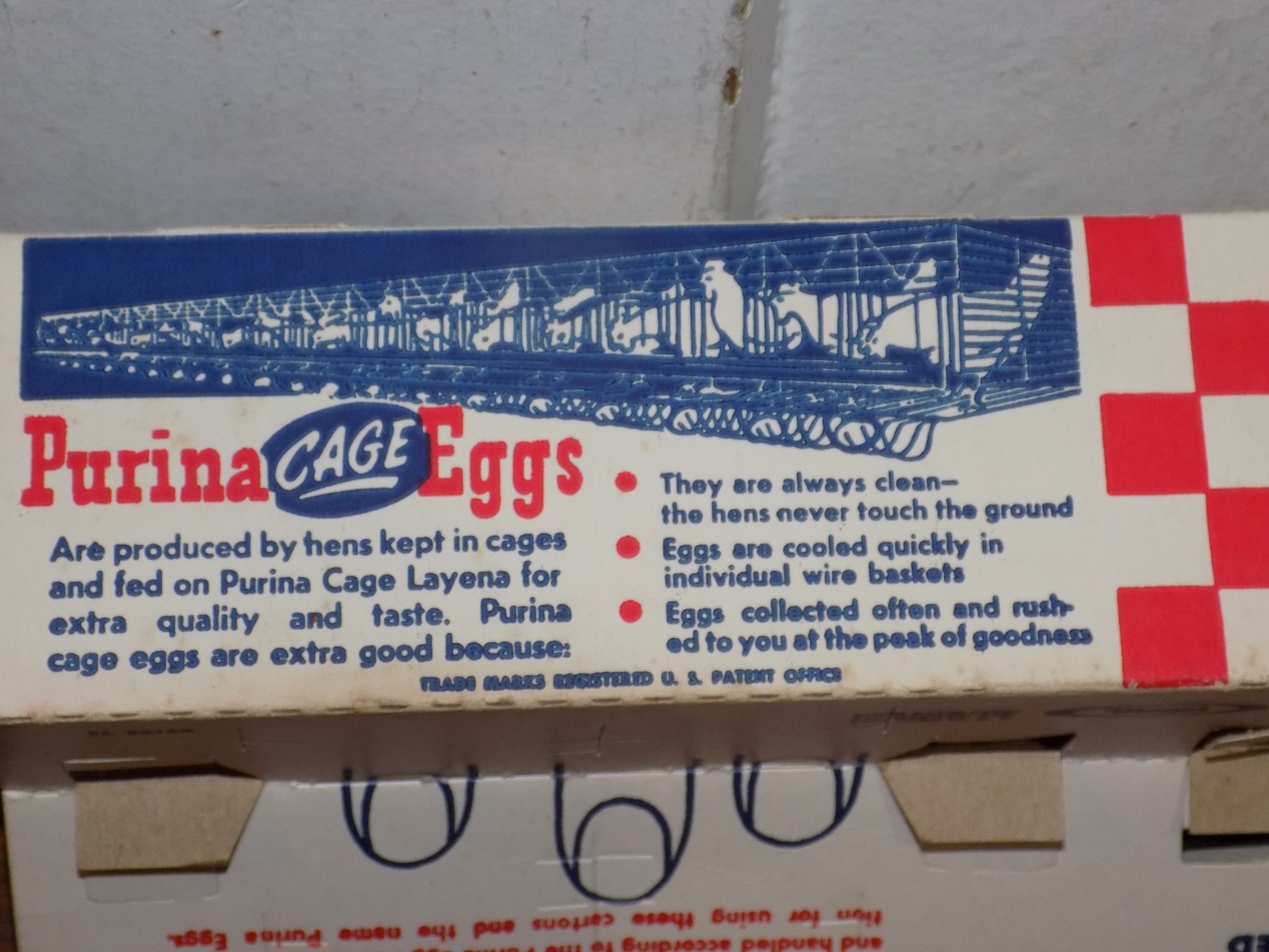 Vintage OV Hamrick’s Purina Cage Eggs Cardboard Carton