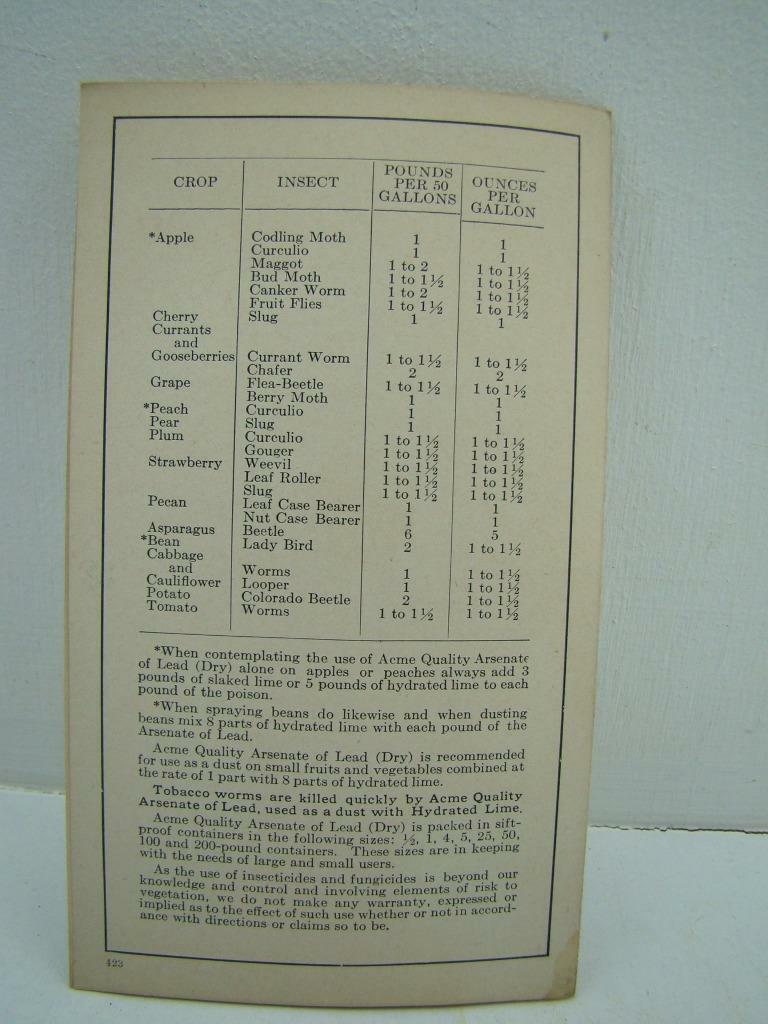 CIRC. 1927 ARSENATE OF LEAD 2 FOLD PAMPLET