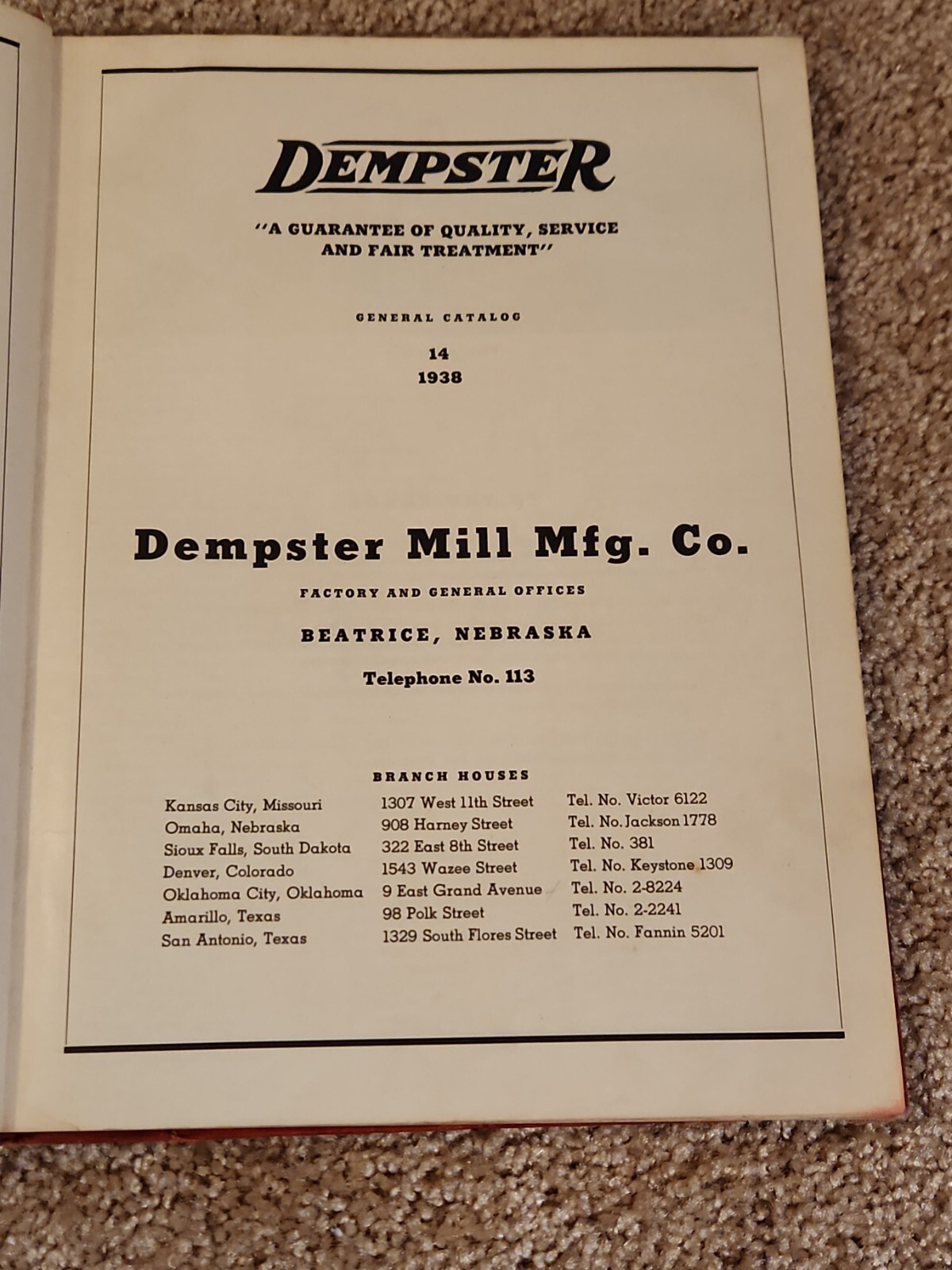 Dempster Mill Catalog 14 1938 Windmill Pump Tank Engines Beatrice NE
