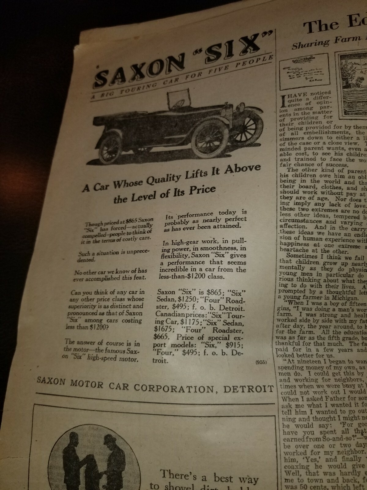 FARM and FIRESIDE, The National Farm Paper- Old Farmer Apr. 7 1917 John Deere…