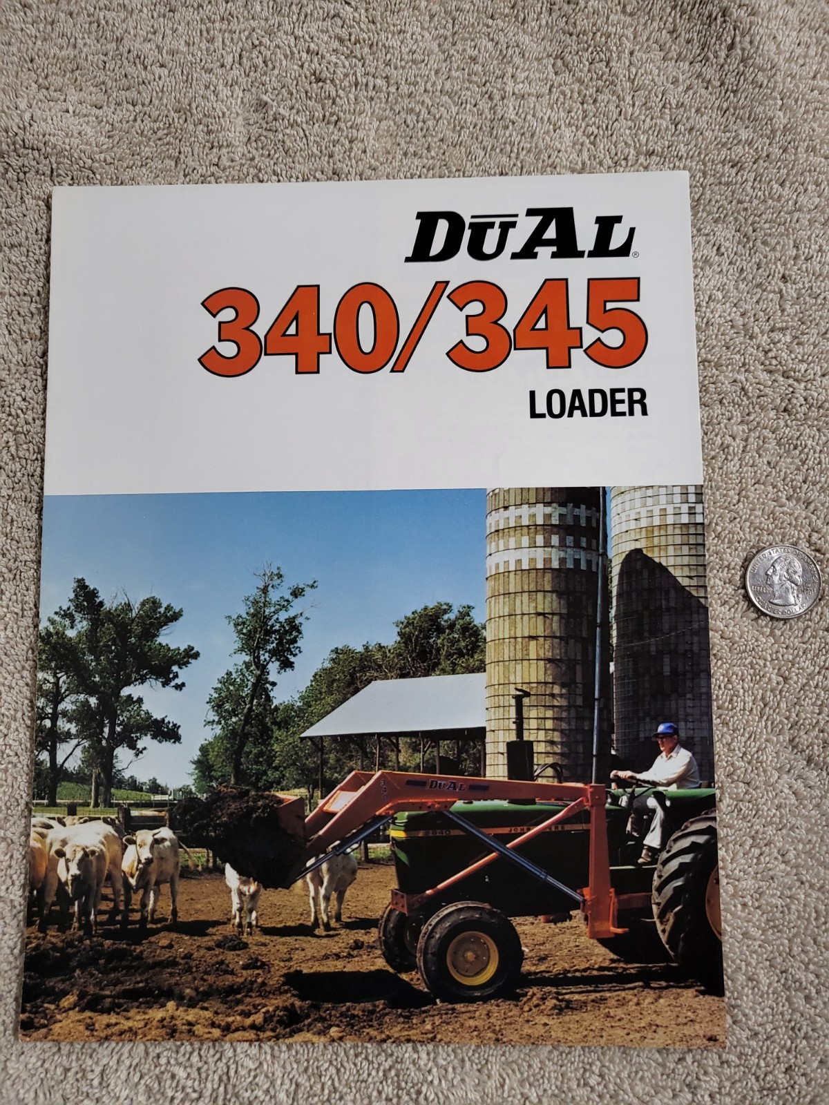 DUAL 340 / 345 Tractor Front LOADER BROCHURE John Deere MF Sioux Falls, SD.