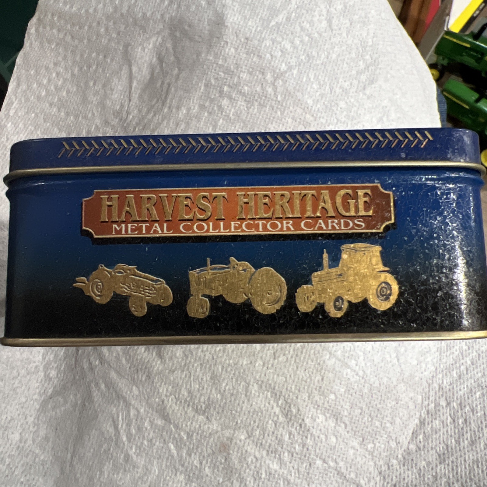 1995, ERTL 50th Ann., Harvest Heritage 6 Collector Cards In **UNOPENED** Tin