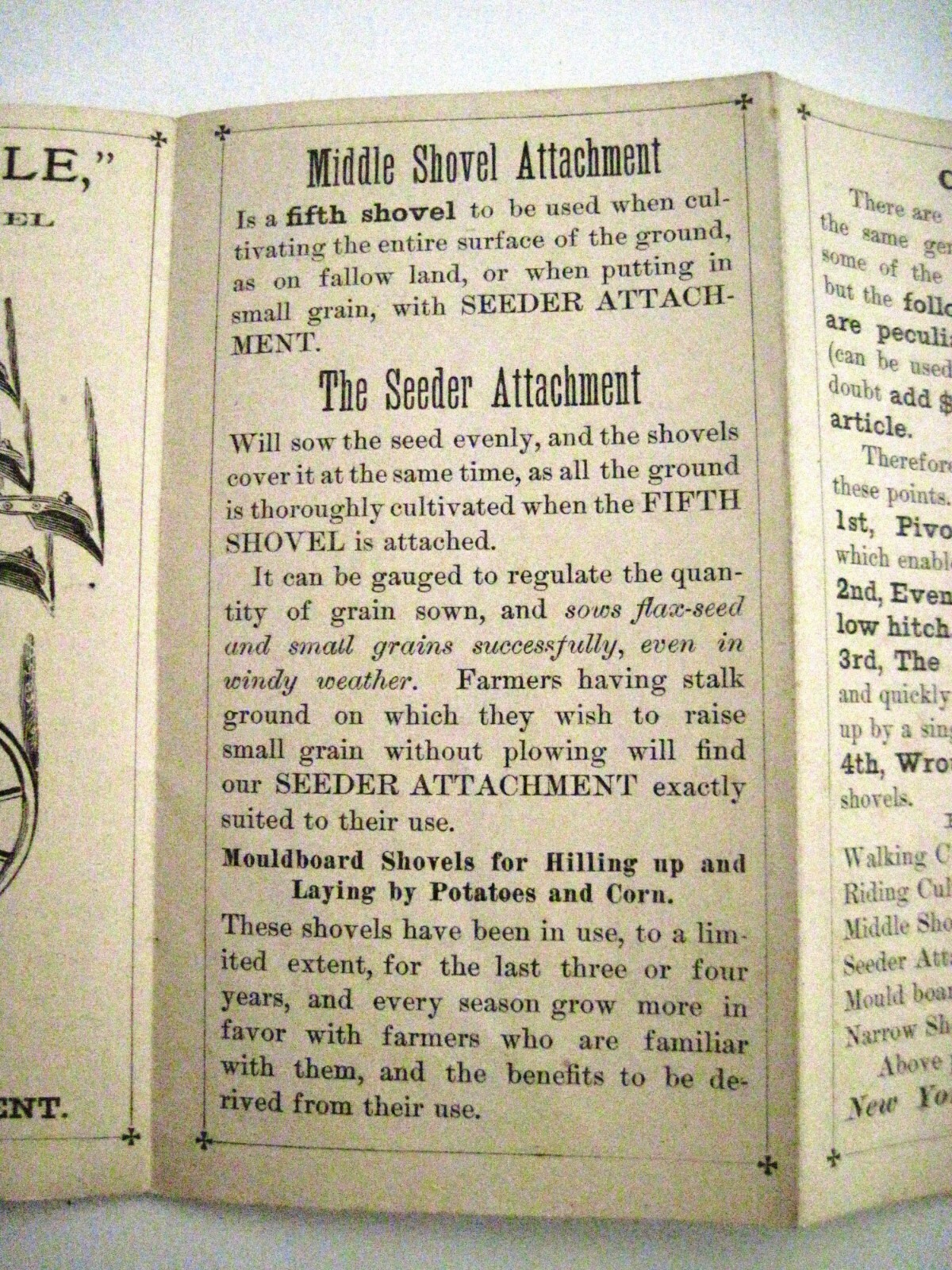 1880 Pull-Out Advertising Brochure for « Eagle Cultivator » w/ Great Pictures *