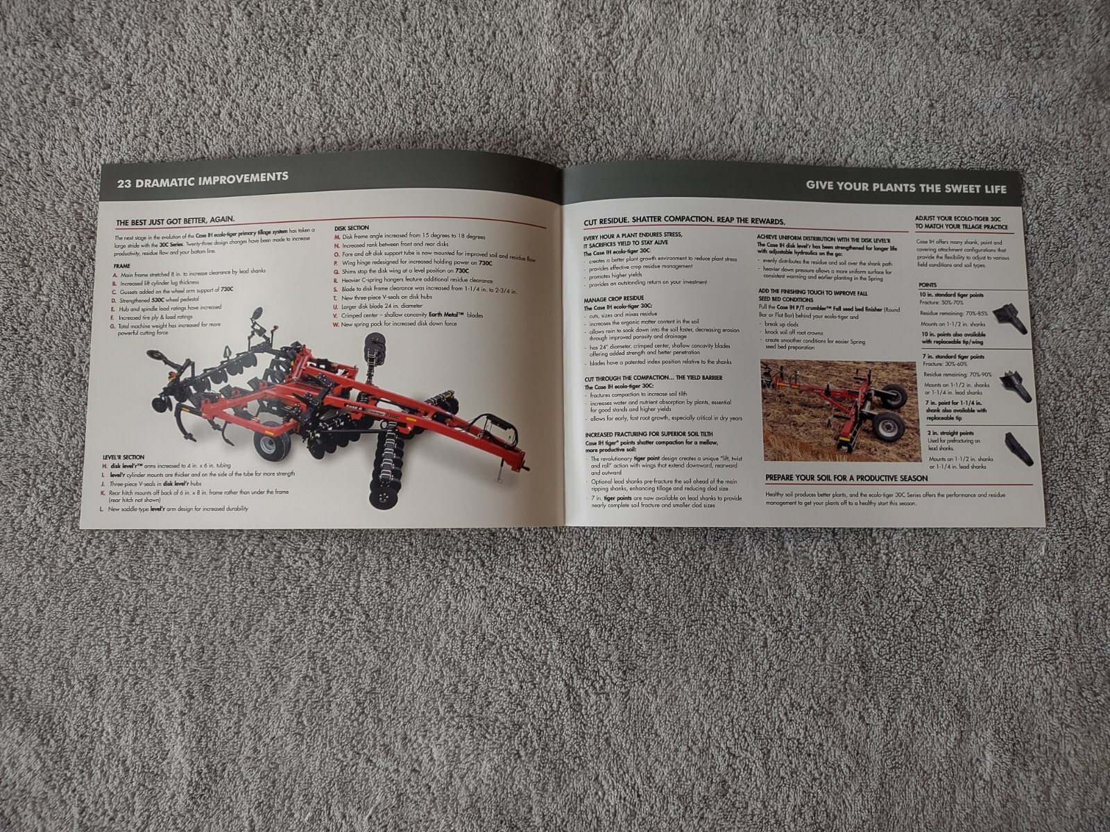 Case IH Ecolo-Tiger 30C Series Ecolo-Tiger 870 Sales Brochures. Lot Of 11.