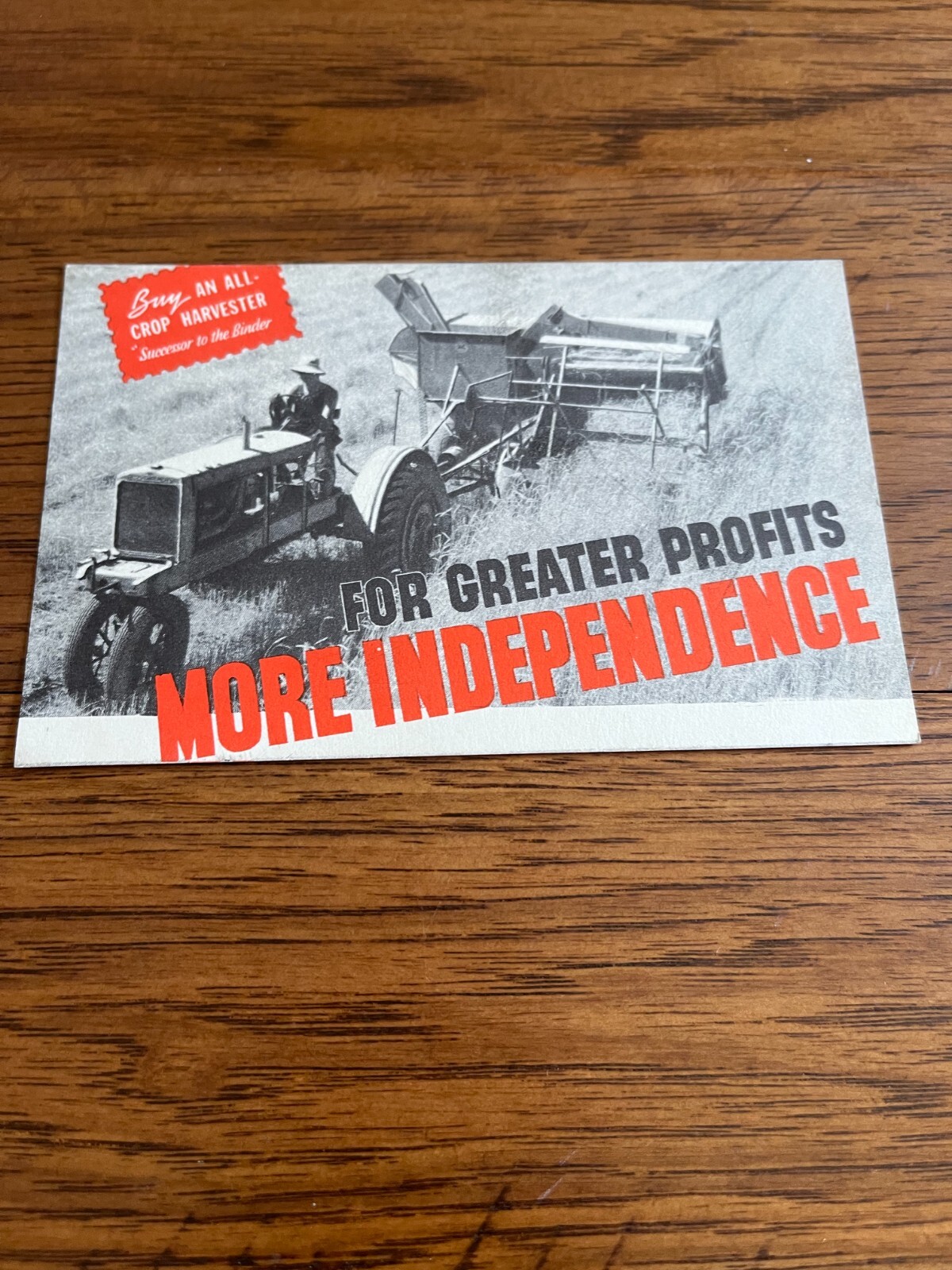 Allis Chalmers All Crop Harvester Combine Postcard Brochure DCPA18