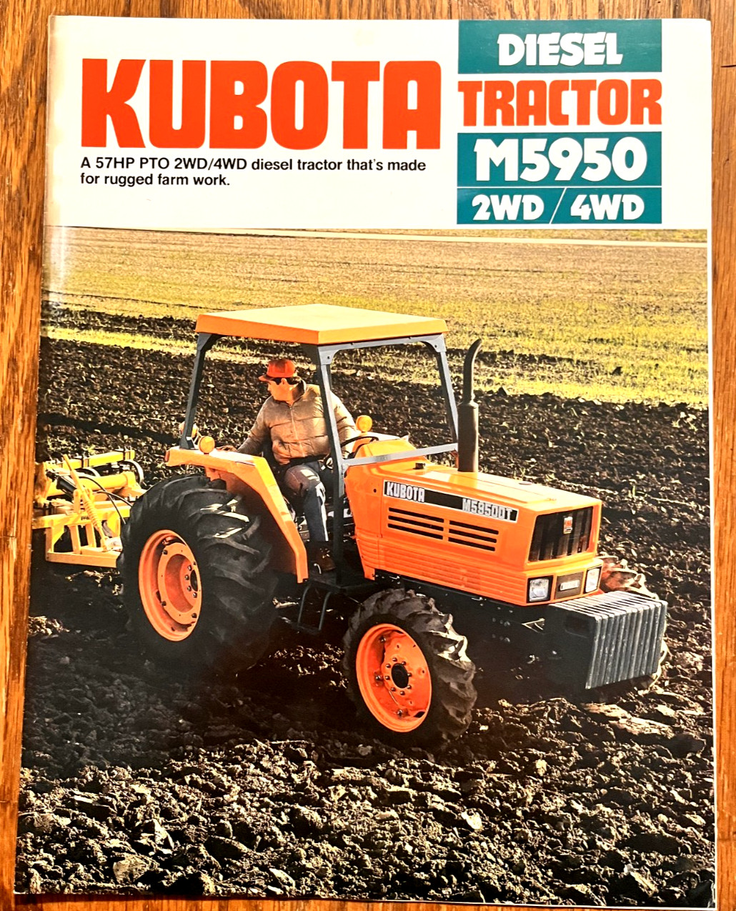 Kubota M5950 Diesel Tractor 2WD 4WD 1985 sales brochure